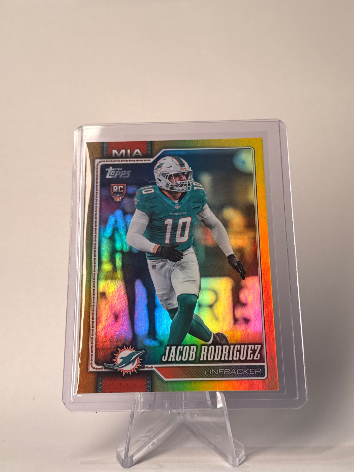 2026 Topps Jacob Rodriguez RC Gold Sandglitter /50 #378 Dolphins 20/50