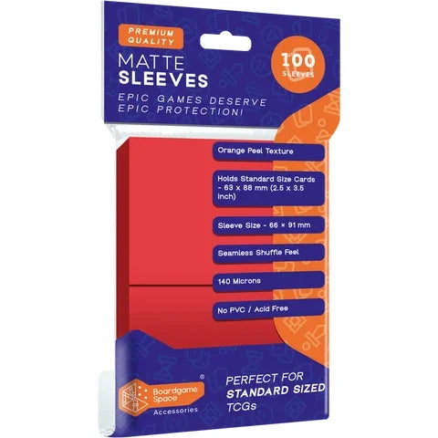 Sleeves: BGS - Matte (66 x 91mm) (x100) - Red