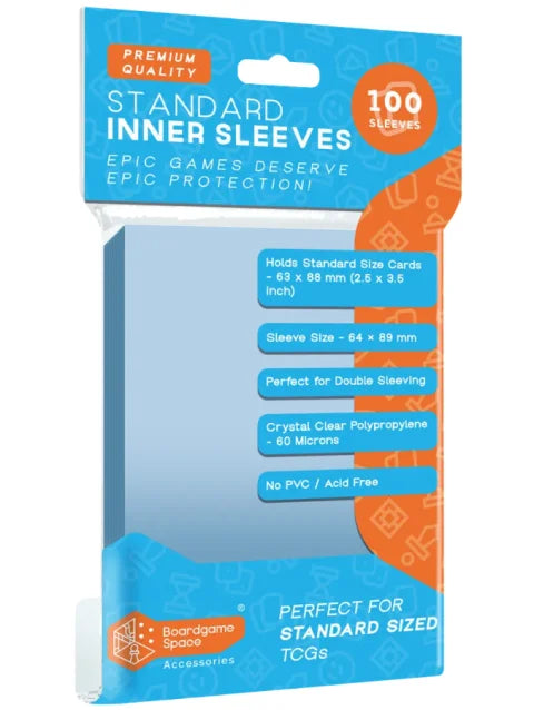 Sleeves: BGS - Standard Inner (63 x 88mm) (x100) - Clear