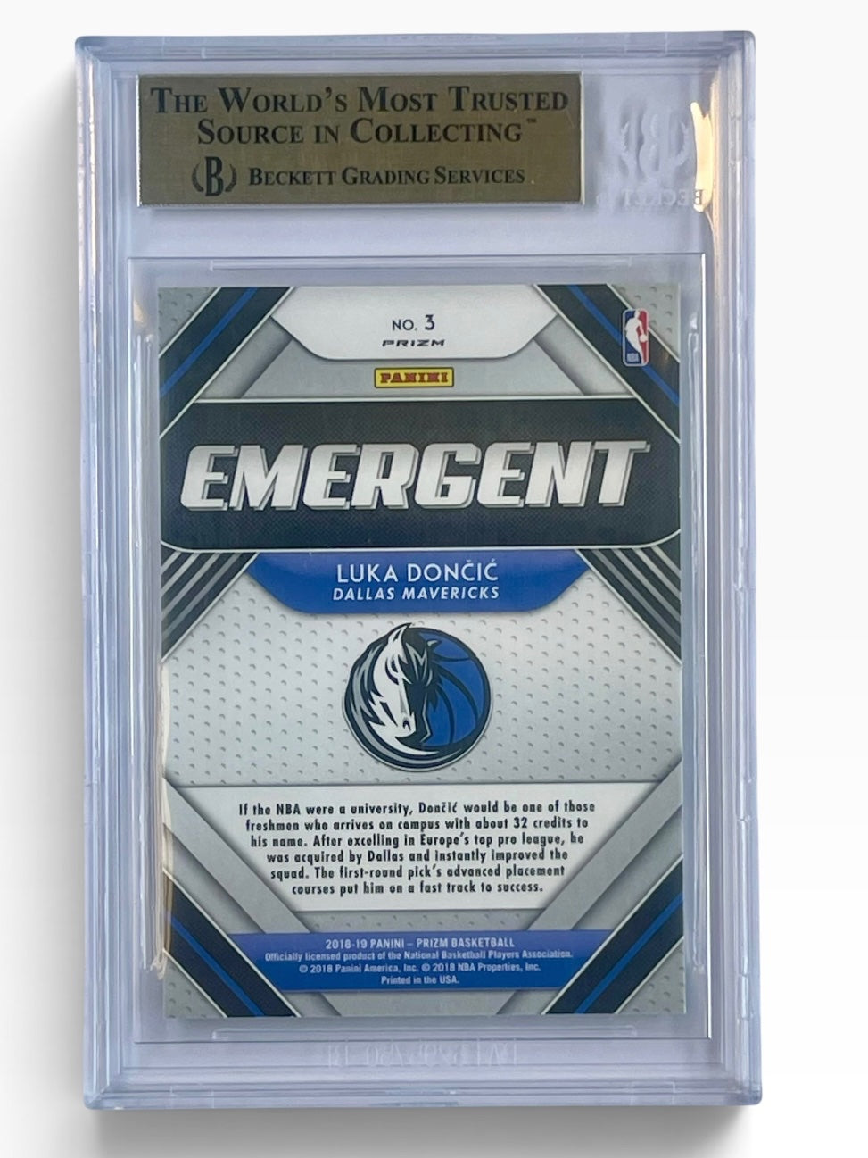 2018-19 Prizm Luka Doncic Emergent Green Prizm BGS 9.5