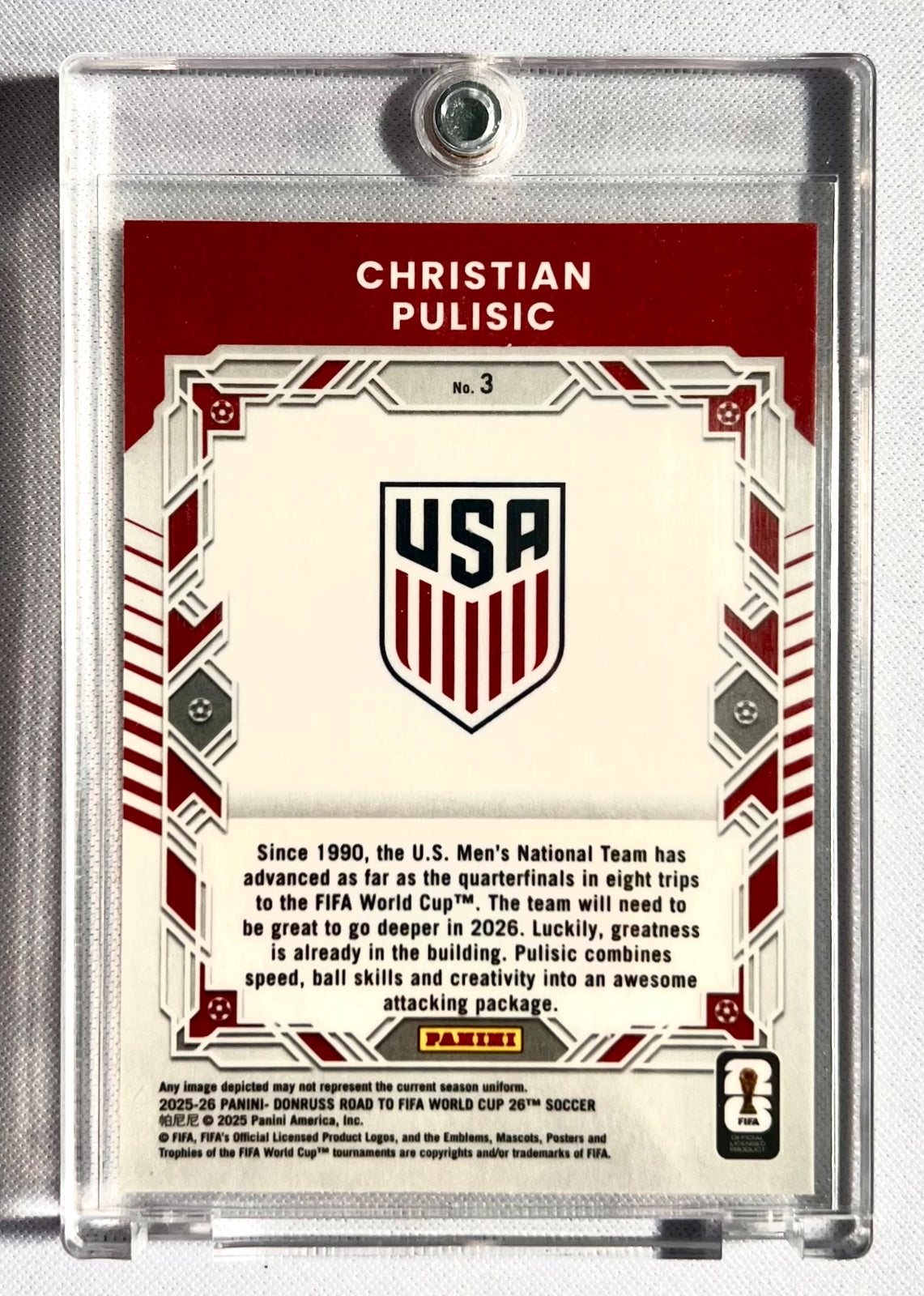 2025-26 Donruss Road to FIFA World Cup #3 Christian Pulisic Elite Series