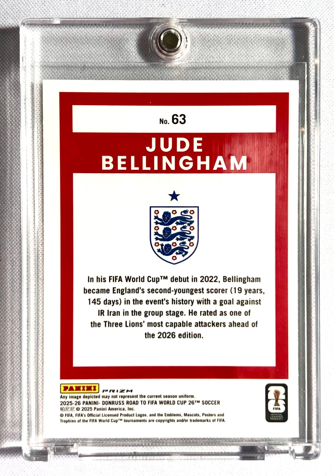 2025-26 Panini Donruss Optic FIFA World Cup 26 Silver Prizm - Jude Bellingham
