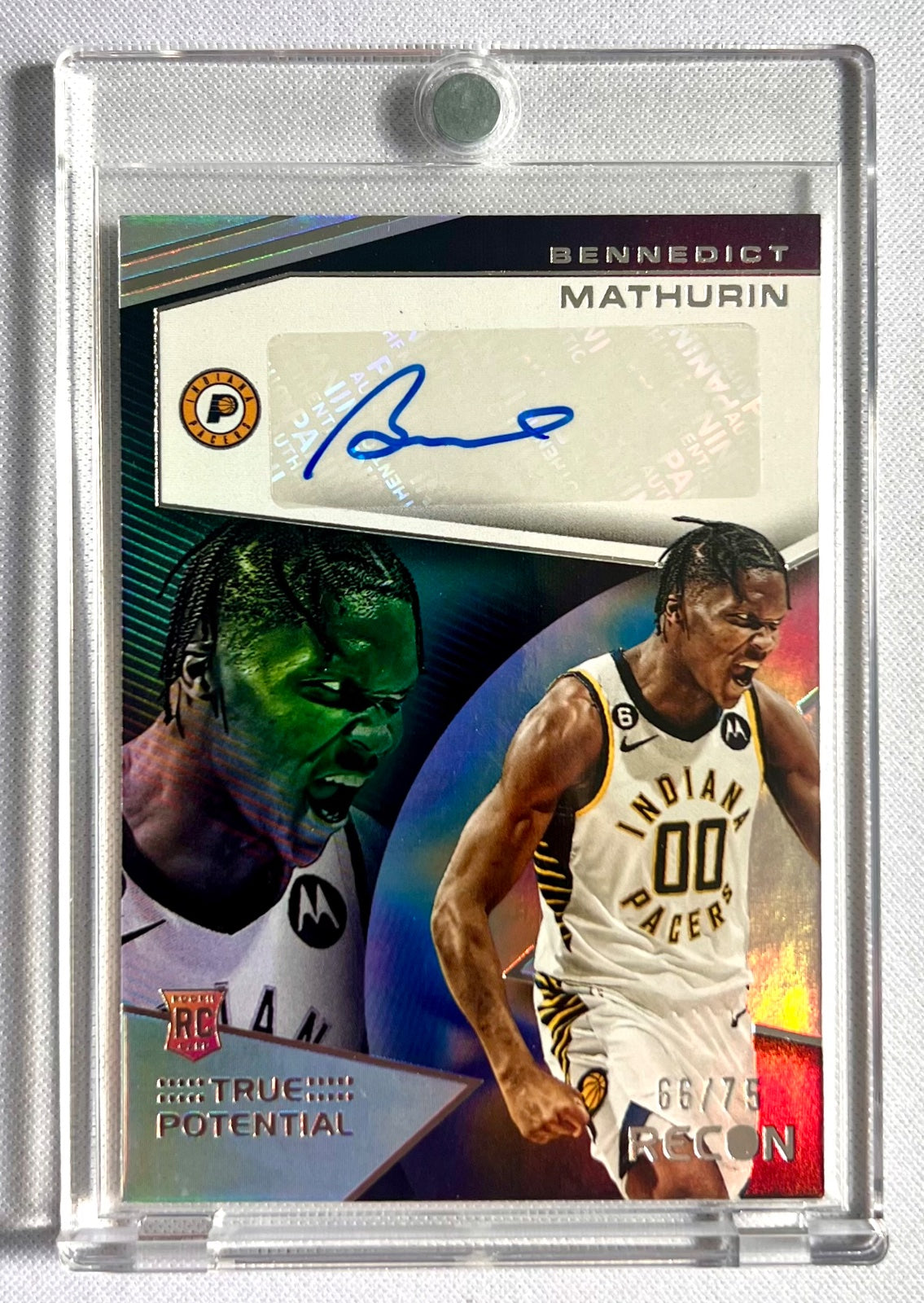 2022-23 PANINI RECON ROOKIE AUTO BENNEDICT MATHURIN INDIANA PACERS /75