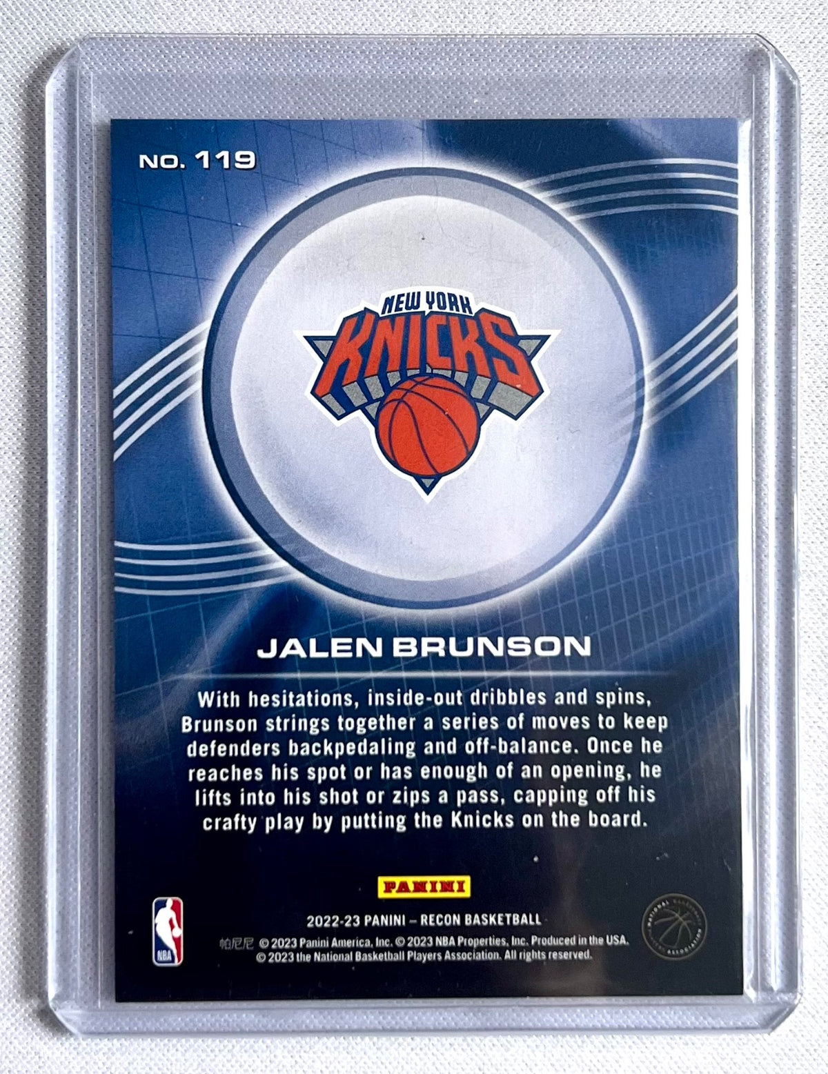 2022-23 Panini Recon Jalen Brunson #119 Knicks
