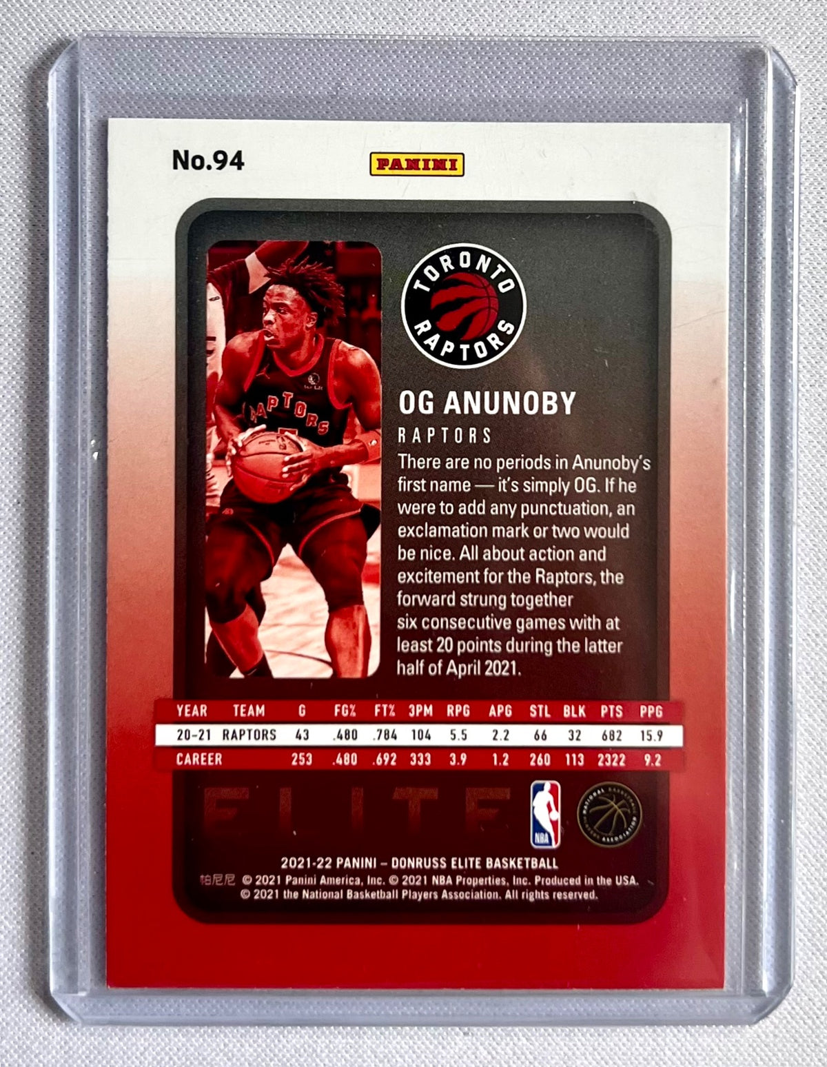 2021-22 Donruss Elite #94 OG Anunoby