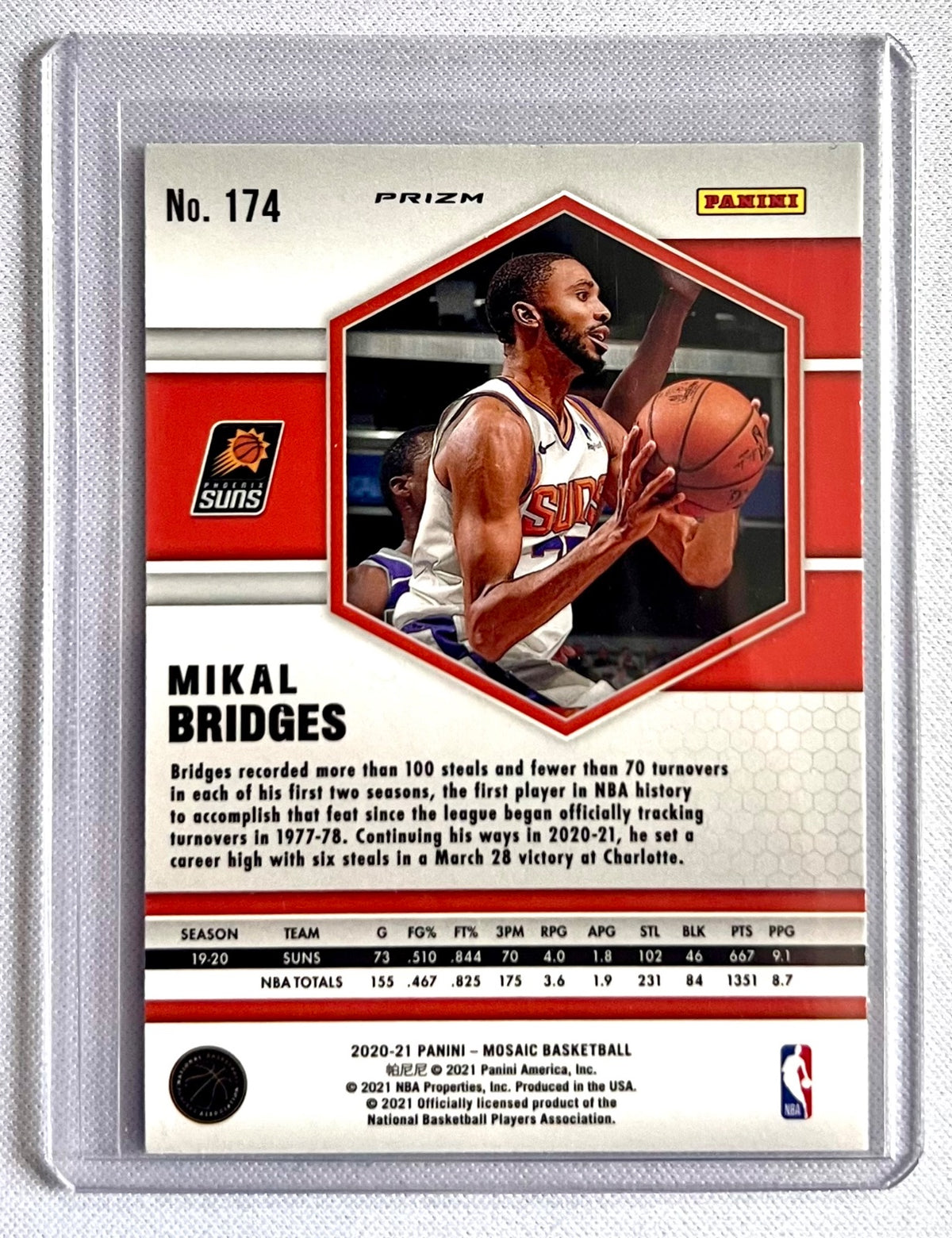 Mikel Bridges 2020-21 Panini Mosaic Fast Break Disco Prizm #174