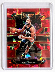 2023-24 Panini Select Concourse Red Cracked Ice Prizm Mikal Bridges #34