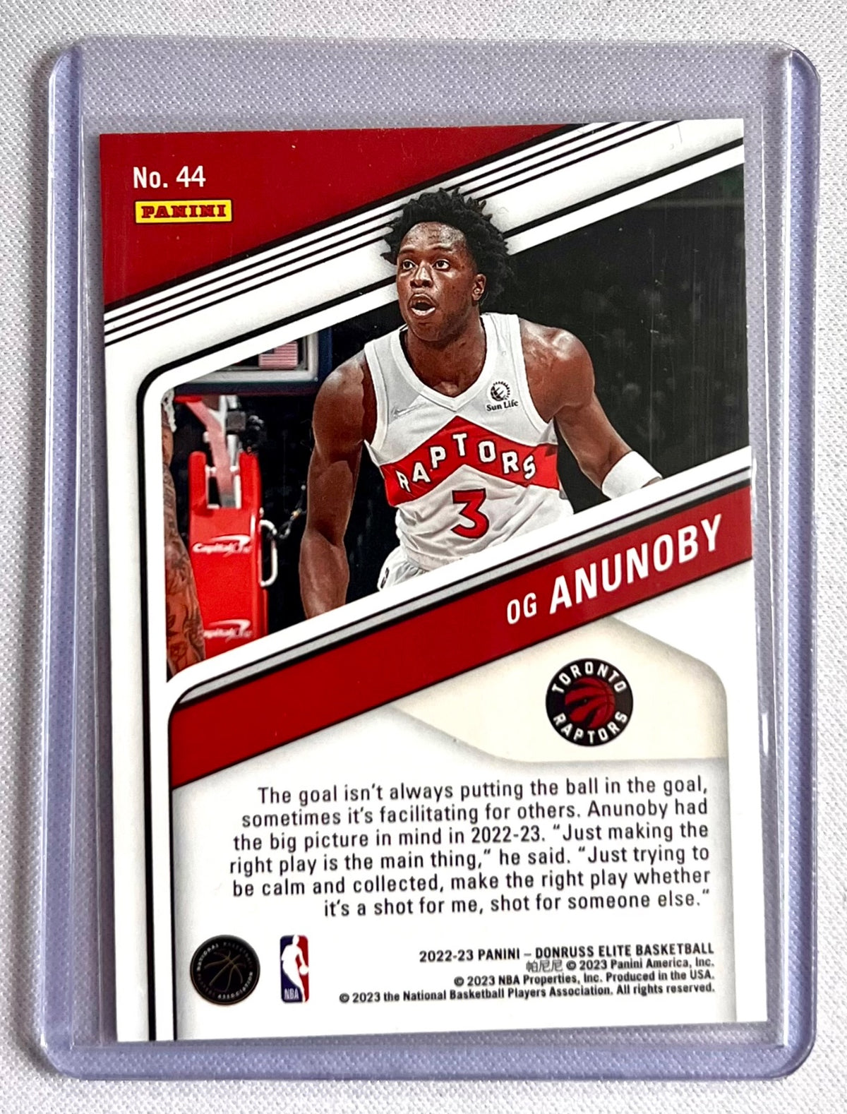 2022 Donruss Elite Basketball NBA Og Anunoby #44 Toronto Raptors