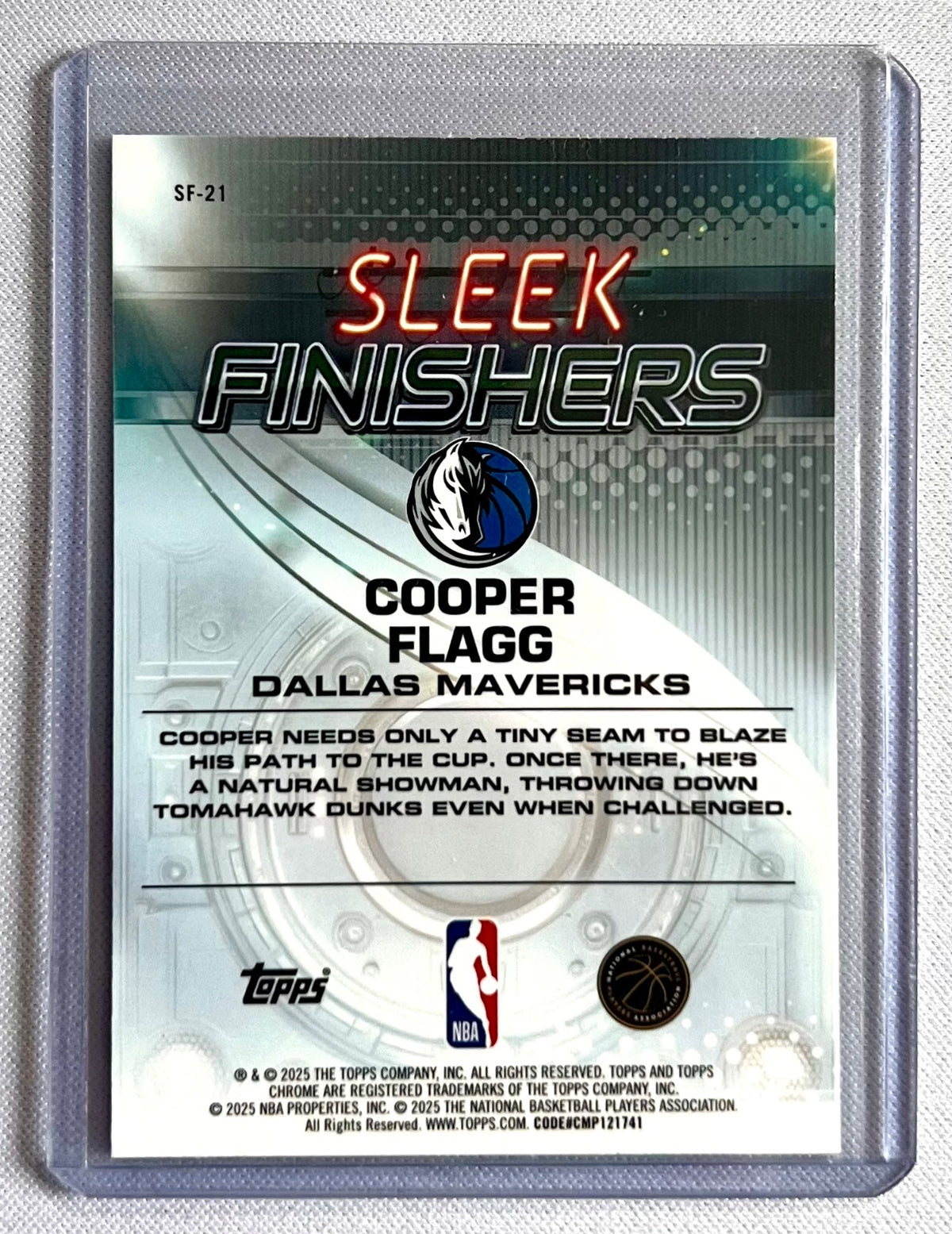 2025-26 Topps Chrome #SF-21 Cooper Flagg Sleek Finishers