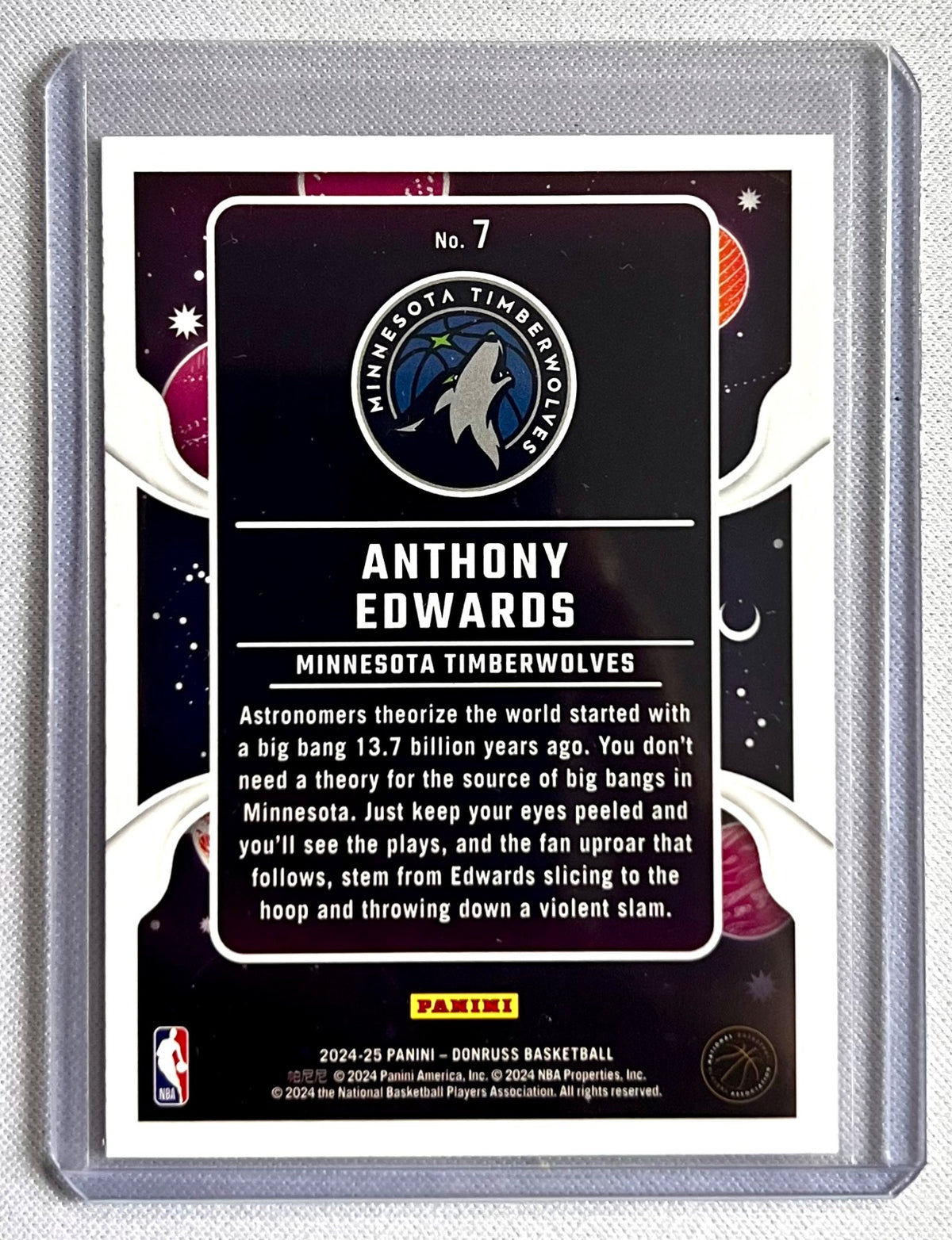 2024-25 Panini Donruss Anthony Edwards Zero Gravity #7