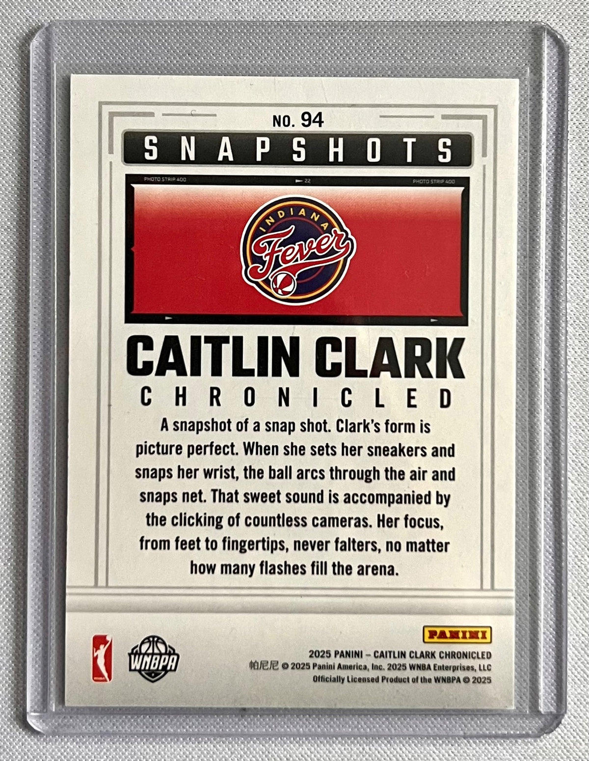 2025 Panini Caitlin Clark Chronicled Snapshots #94 Indiana Fever