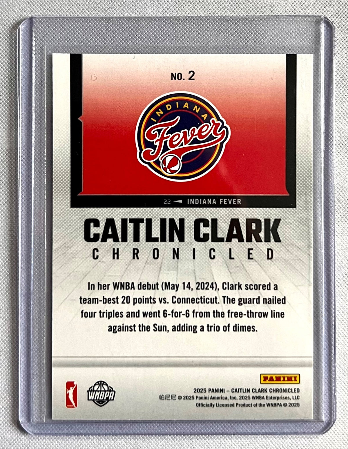 2025 Panini Caitlin Clark Chronicled - WNBA Caitlin Clark #2