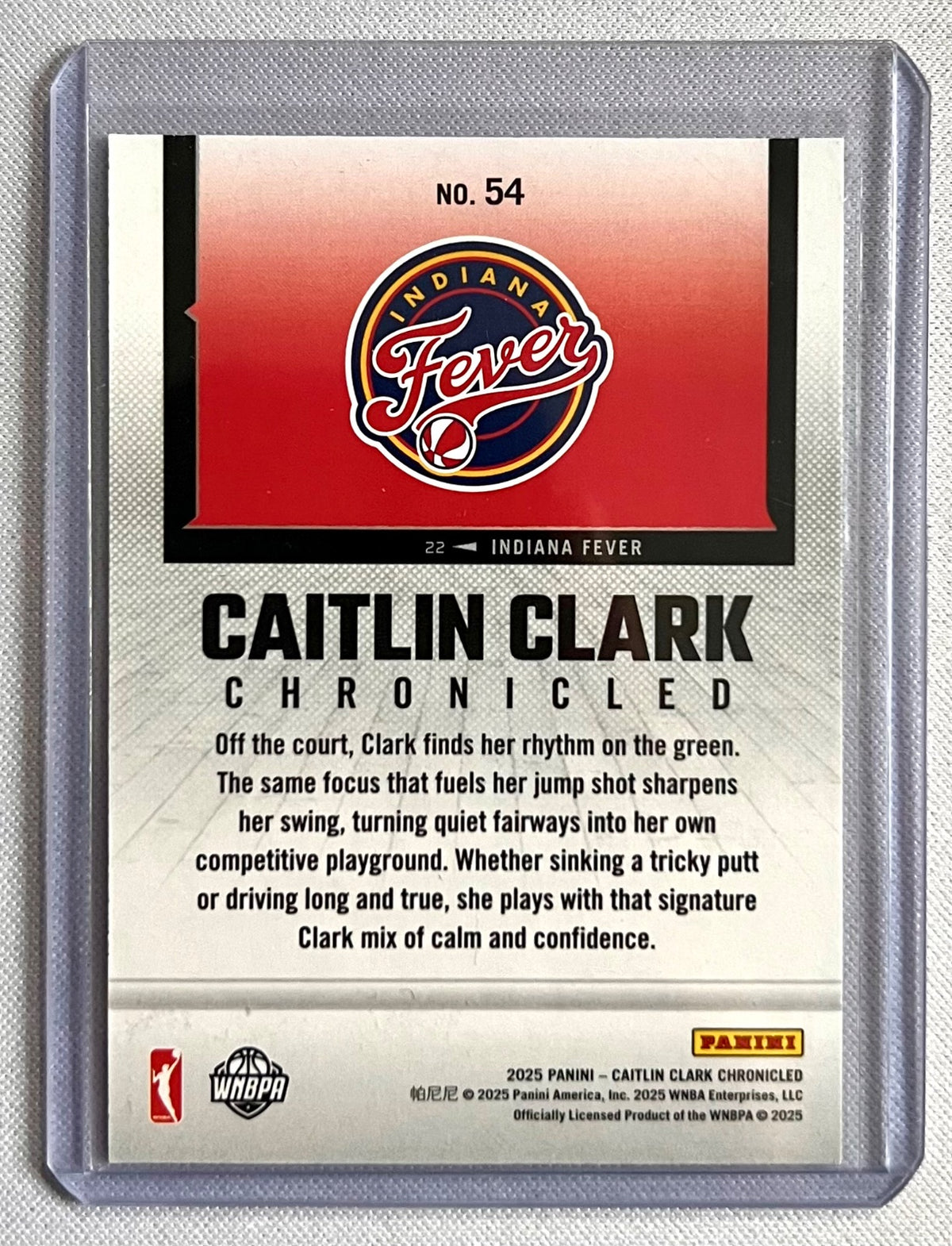 Caitlin Clark Basketball Card 2025 Panini Chronicled #54 Holo Indiana Fever
