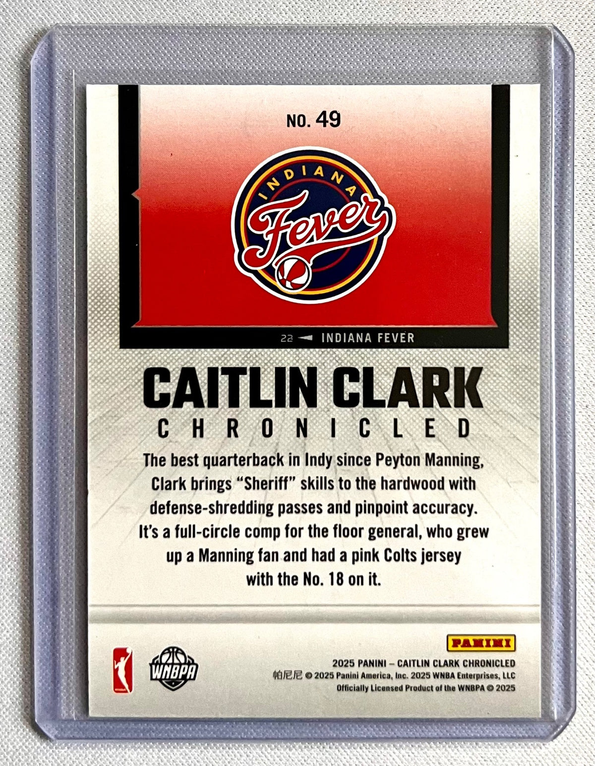 2025 Panini Caitlin Clark Chronicles Silver Holo Foil #49
