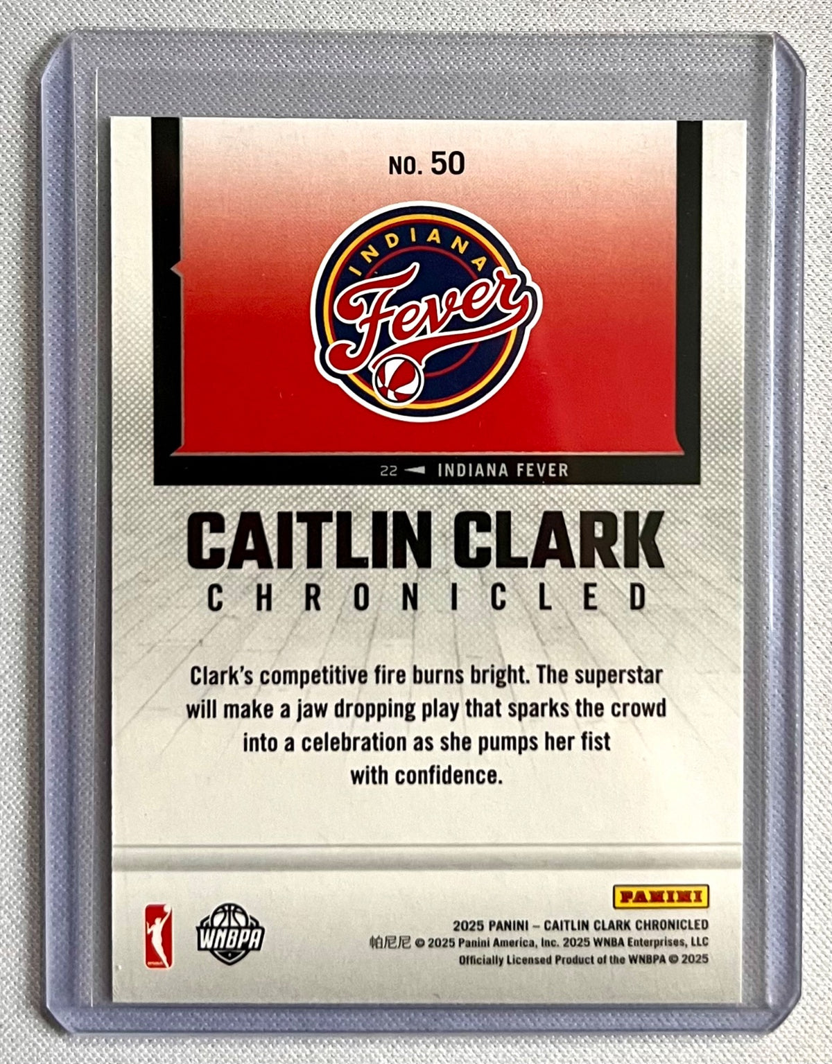 CAITLIN CLARK 2025 Panini Chronicles  #50 Indiana Fever