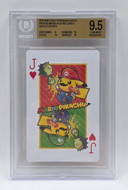 Nintendo Pokemon Center, 2016, Pikachu Mario Playing Cards, Jack Of Hearts, BGS 9.5