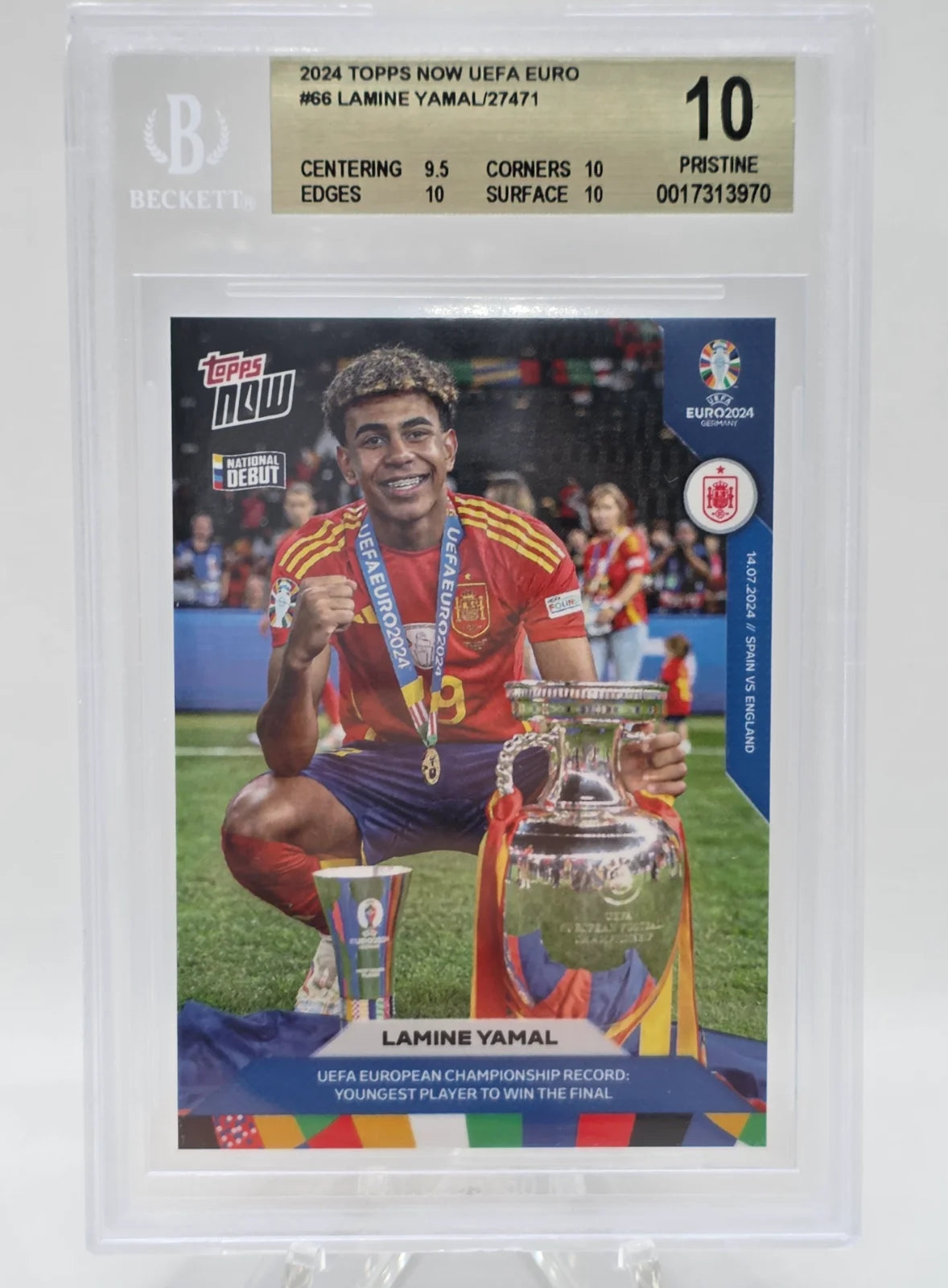Lamine Yamal, Topps, 2024, UEFA EURO,  #66, BGS PRISTINE 10
