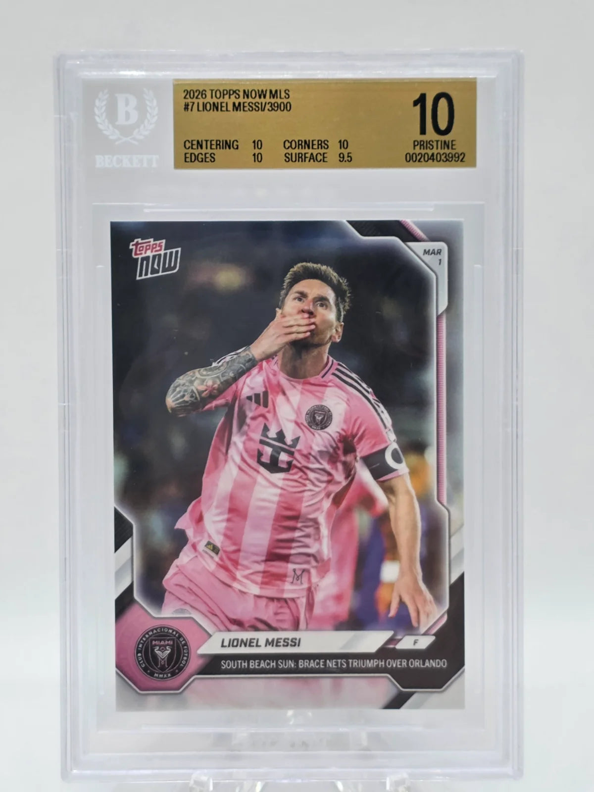 Lionel Messi, MLS, 2026, Topps Now, #7, BGS Pristine 10