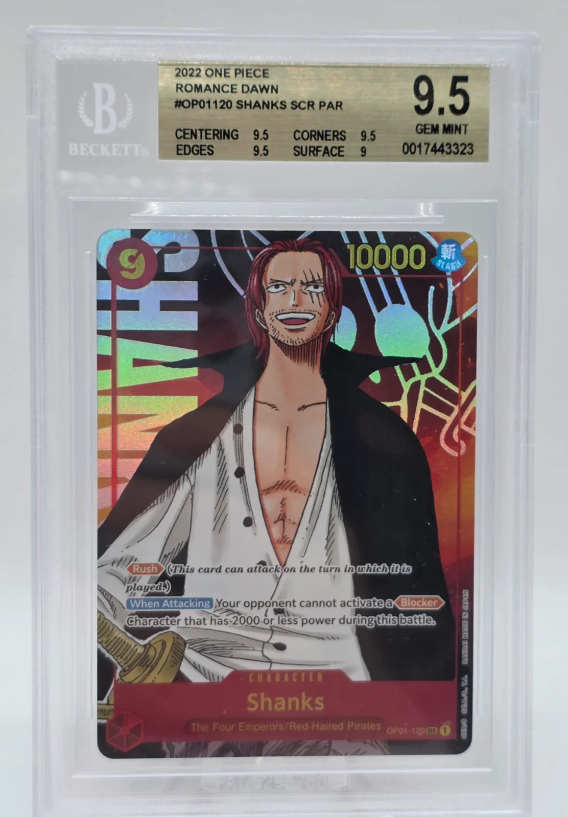 One Piece, Shank, English, OP01-120, BGS 9.5