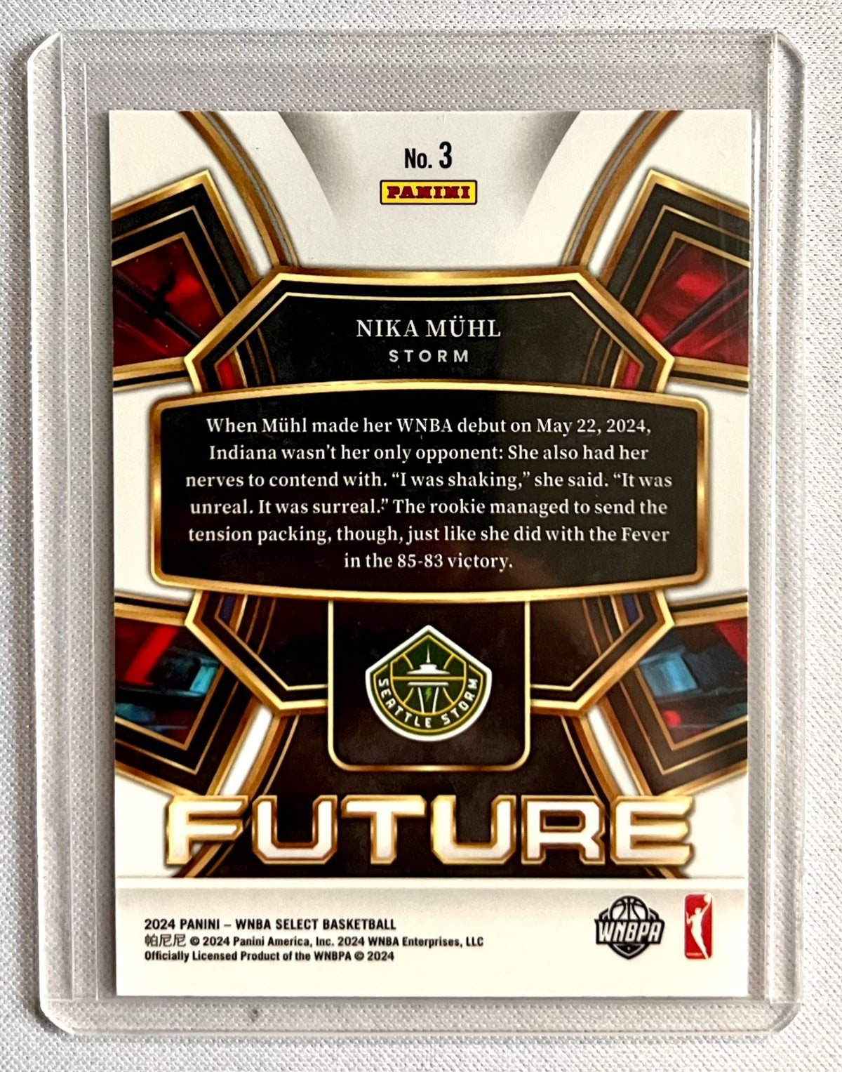 2024 Panini Select WNBA #3 Nika Muhl Select Future