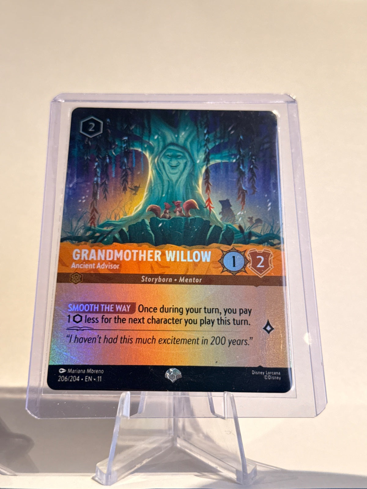 Disney Lorcana Grandmother Willow – Ancient Advisor #206/204 Epic Holo – Winterspell