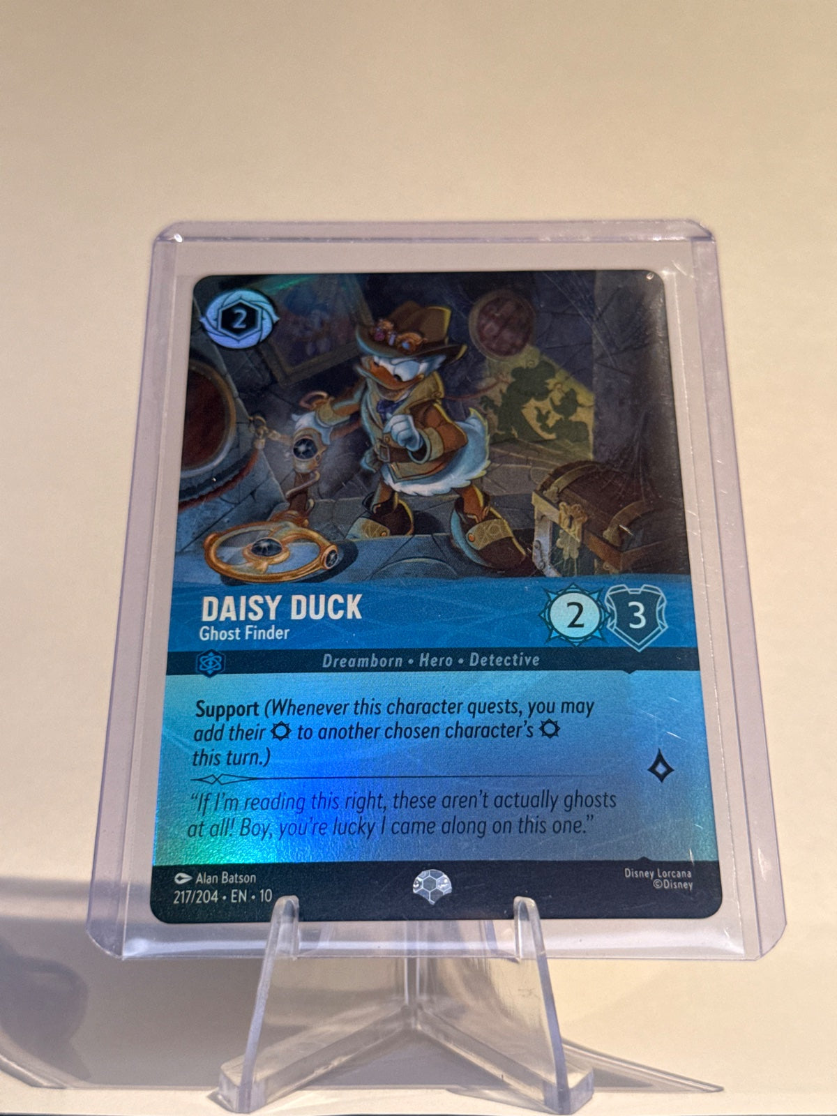 Disney Lorcana Daisy Duck – Ghost Finder #217/204 Epic Holofoil – Whispers in the Well