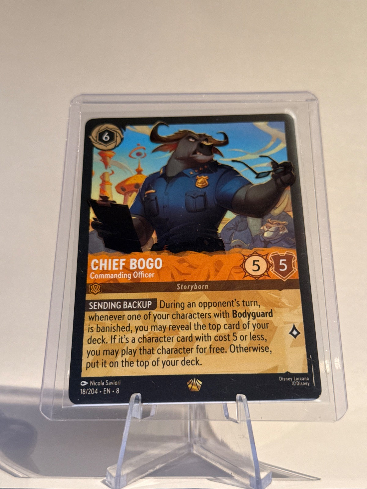 Disney Lorcana Chief Bogo – Commanding Officer #18/204 Legendary – Reign of Jafar