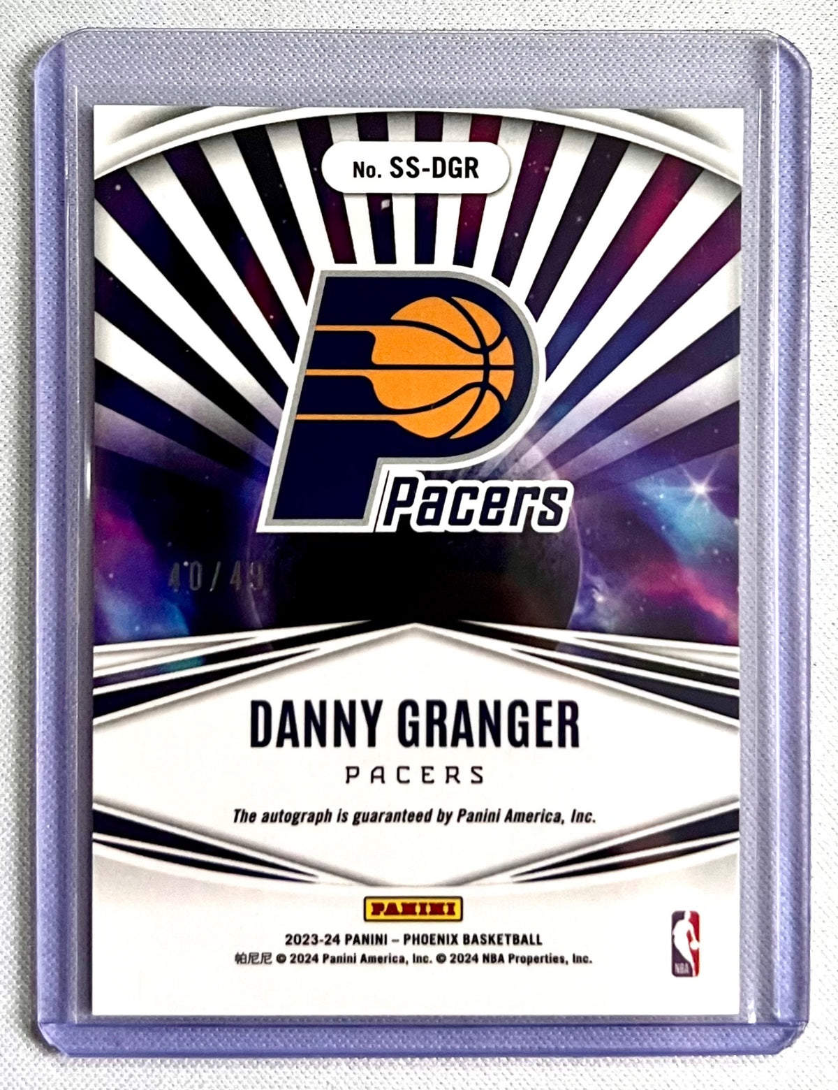 Danny Granger 2023-24 Phoenix Basketball Steller Autographs /49 Pacers!