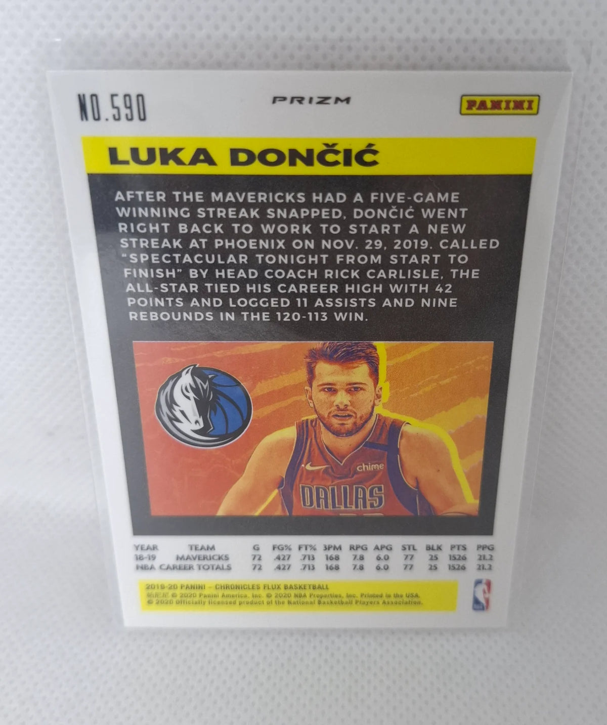 2019-20 Panini Chronicles #590 Green Flux Luka Doncic