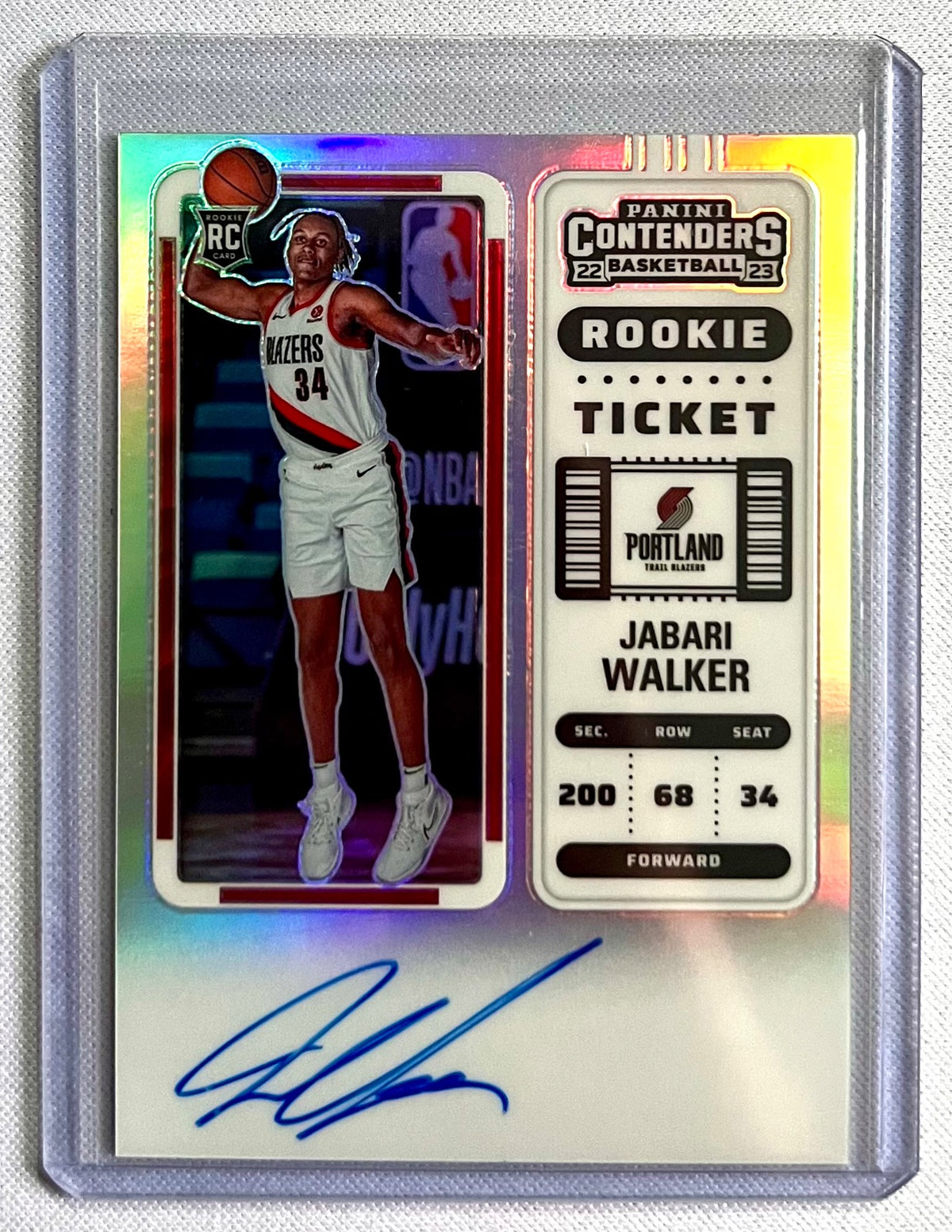2022-23 Panini Contenders Jabari Walker Prizm SSP #114 RC