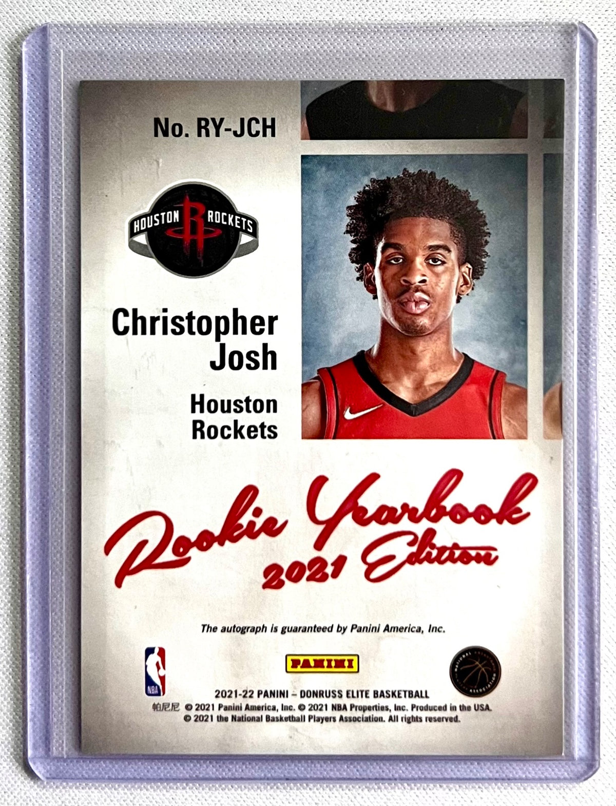 2021-22 Elite Rookie Yearbook Christopher Josh RC Auto #RY-JCH