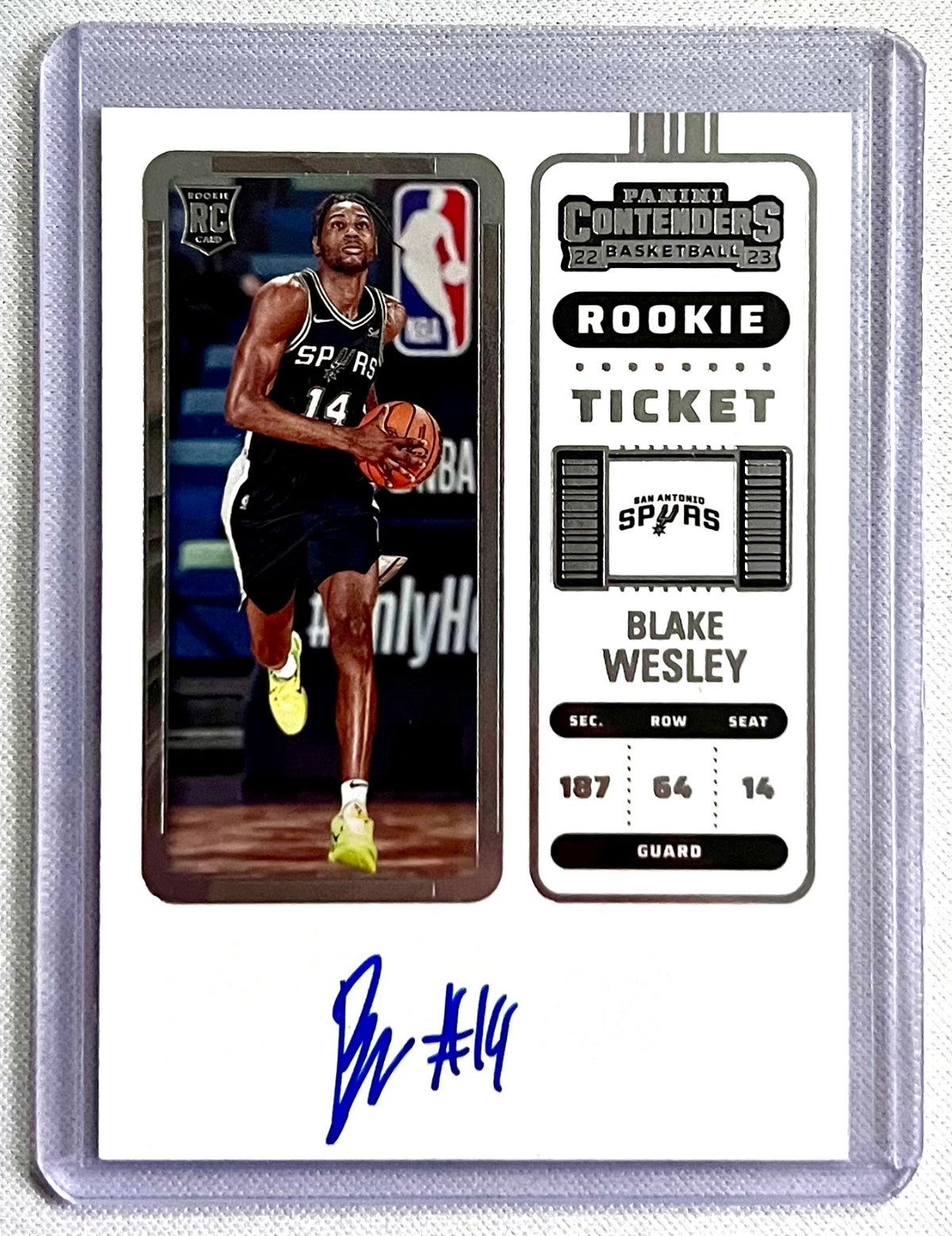 Blake Wesley 2022-23 Contenders Rookie Ticket Autograph #133 RC Auto