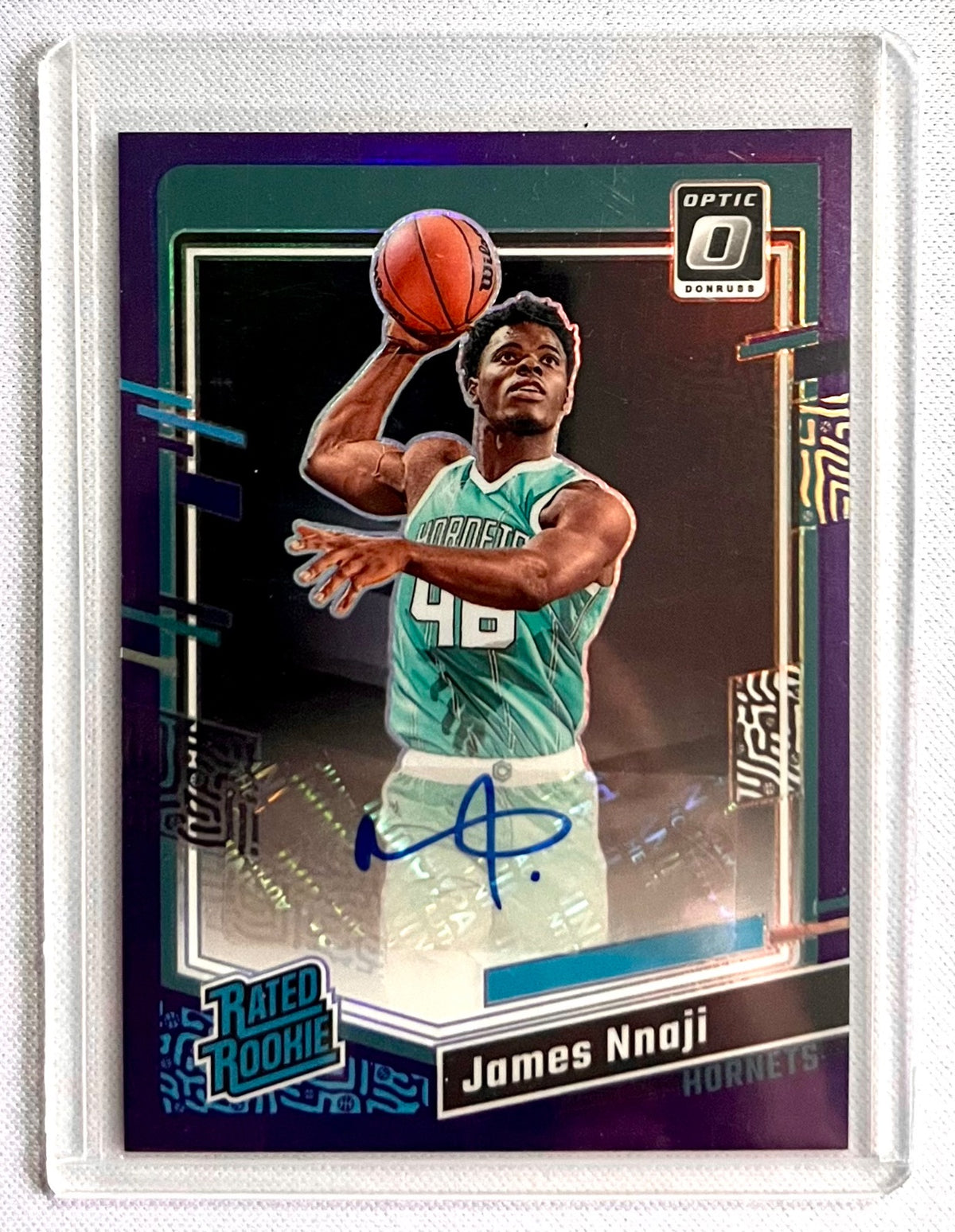 2023-24 Donruss - Rated Rookie Signatures James Nnaji #254 Purple Prizm (AU, RC)