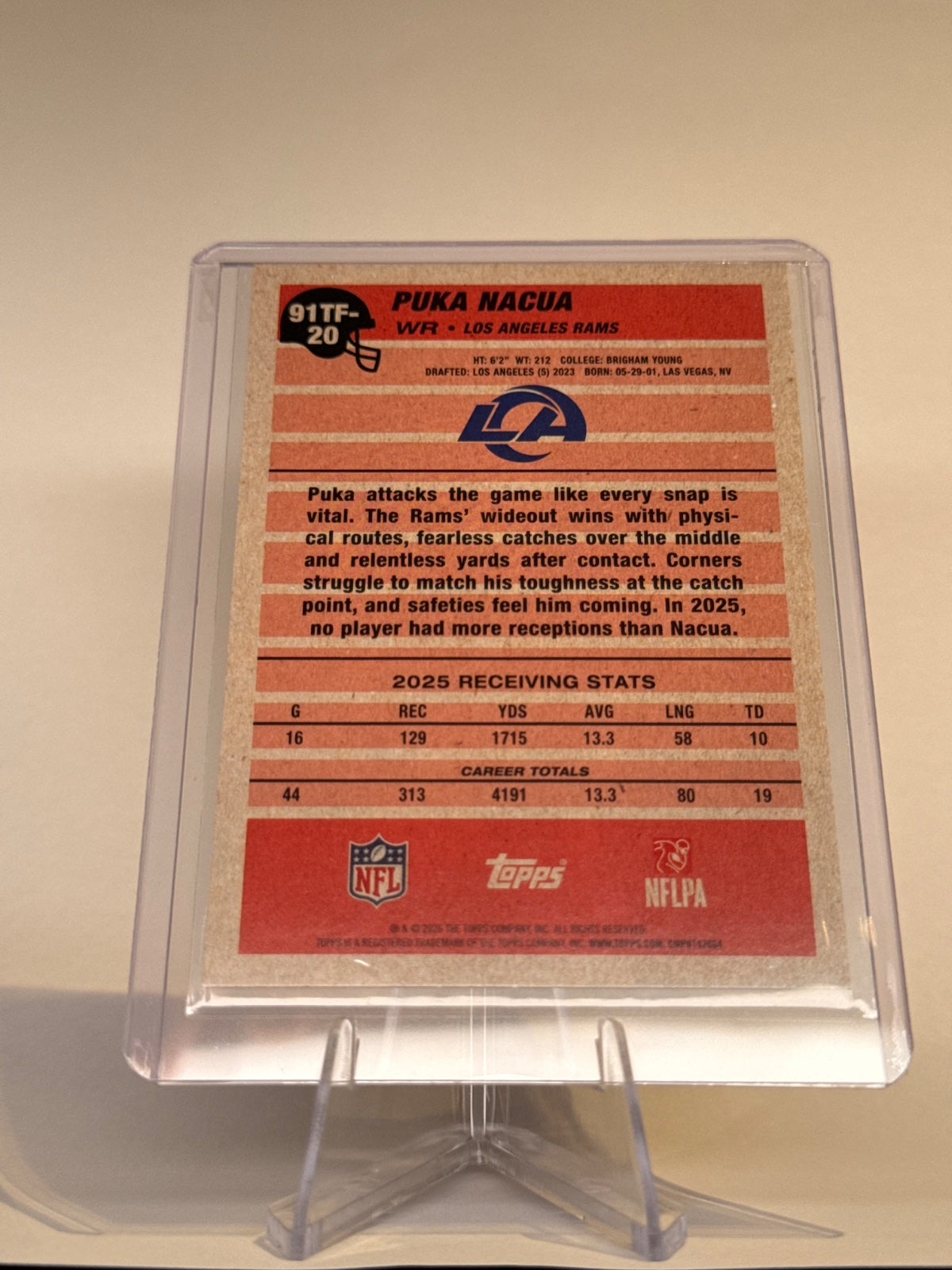 2026 Topps Flagship Football Puka Nacua #91TF-20 1991 Topps Insert – LA Rams