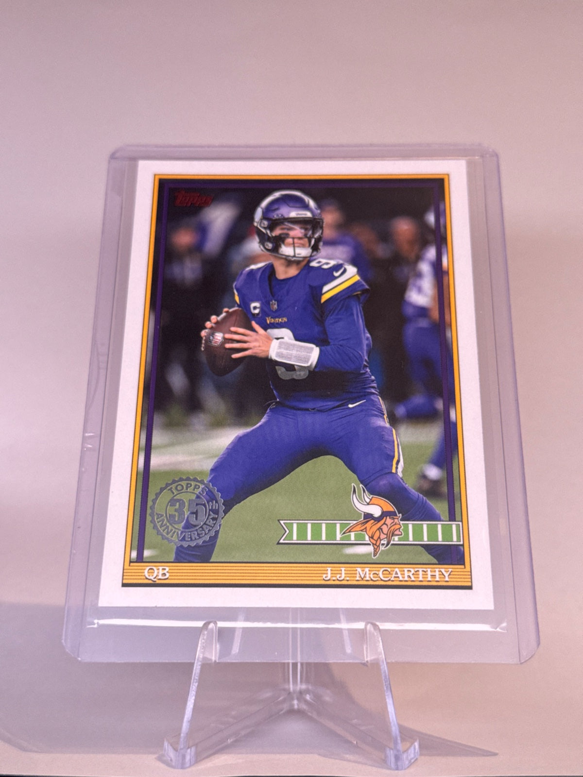 2026 Topps Flagship Football J.J. McCarthy #91TF-41 1991 Topps Insert – Vikings