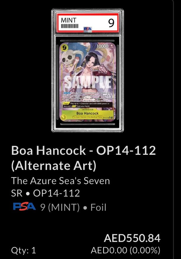 Boa Hancock - OP14-112 (Alternate Art) (The Azure Sea's Seven) — PSA 9