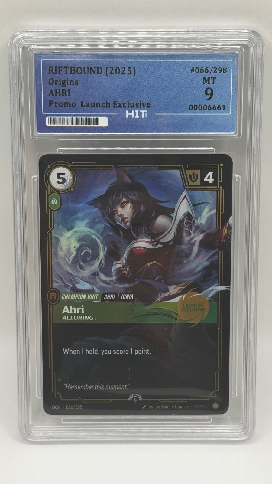 HIT 9 MT RIFTBOUND (2025) Origins AHRI Promo Launch Exclusive