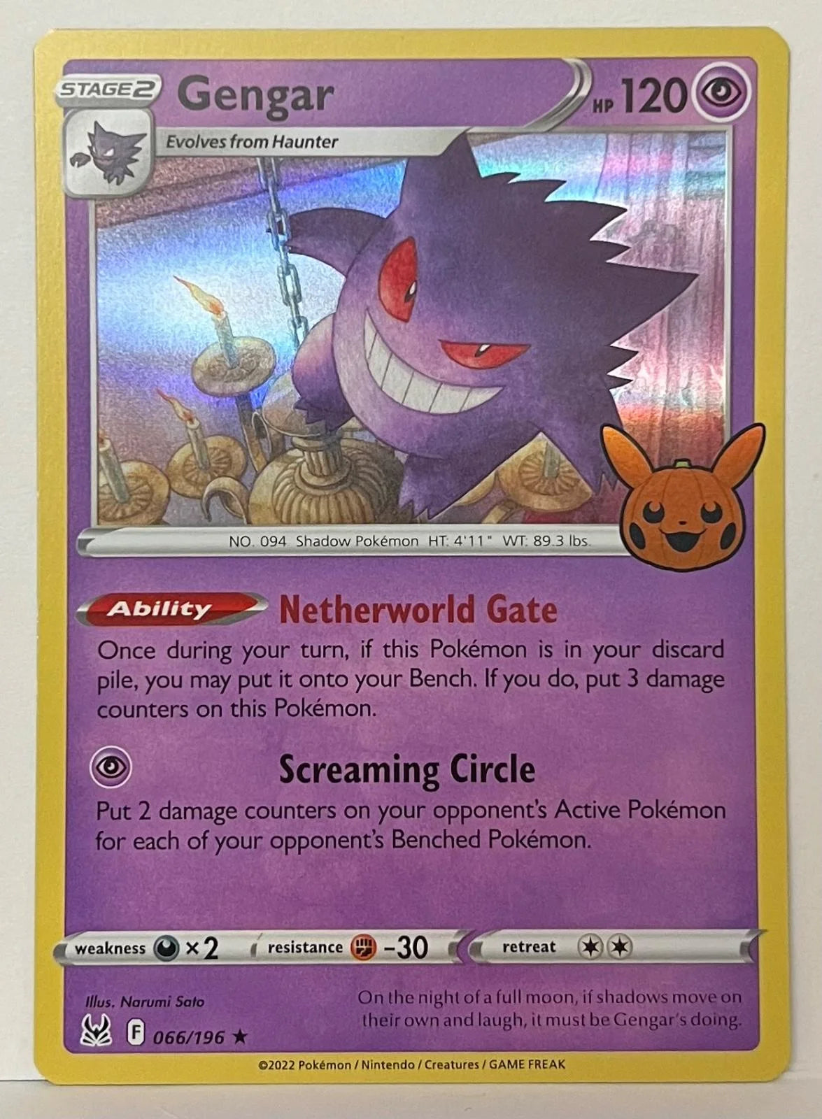 Gengar 066/196 (Trick or Trade BOOster Bundle 2023)