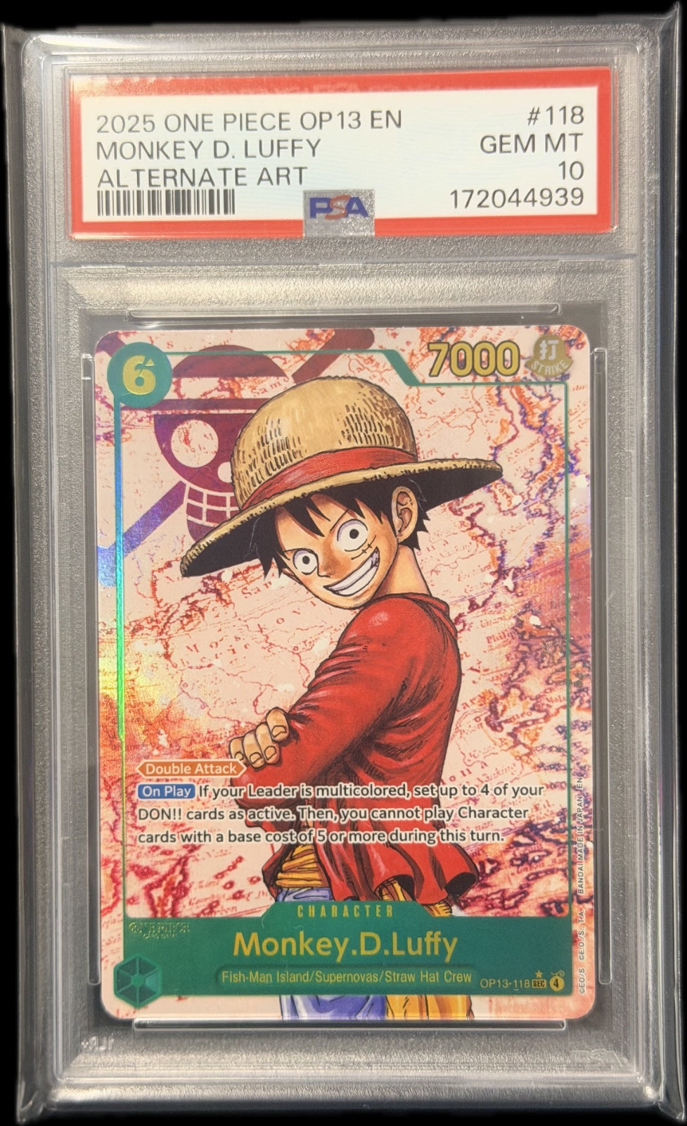 Monkey D. Luffy (Parallel) SEC. OP13-118 PSA 10