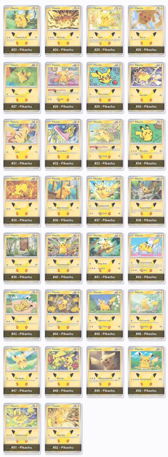 30th Celebration Pikachu Collection 30/30