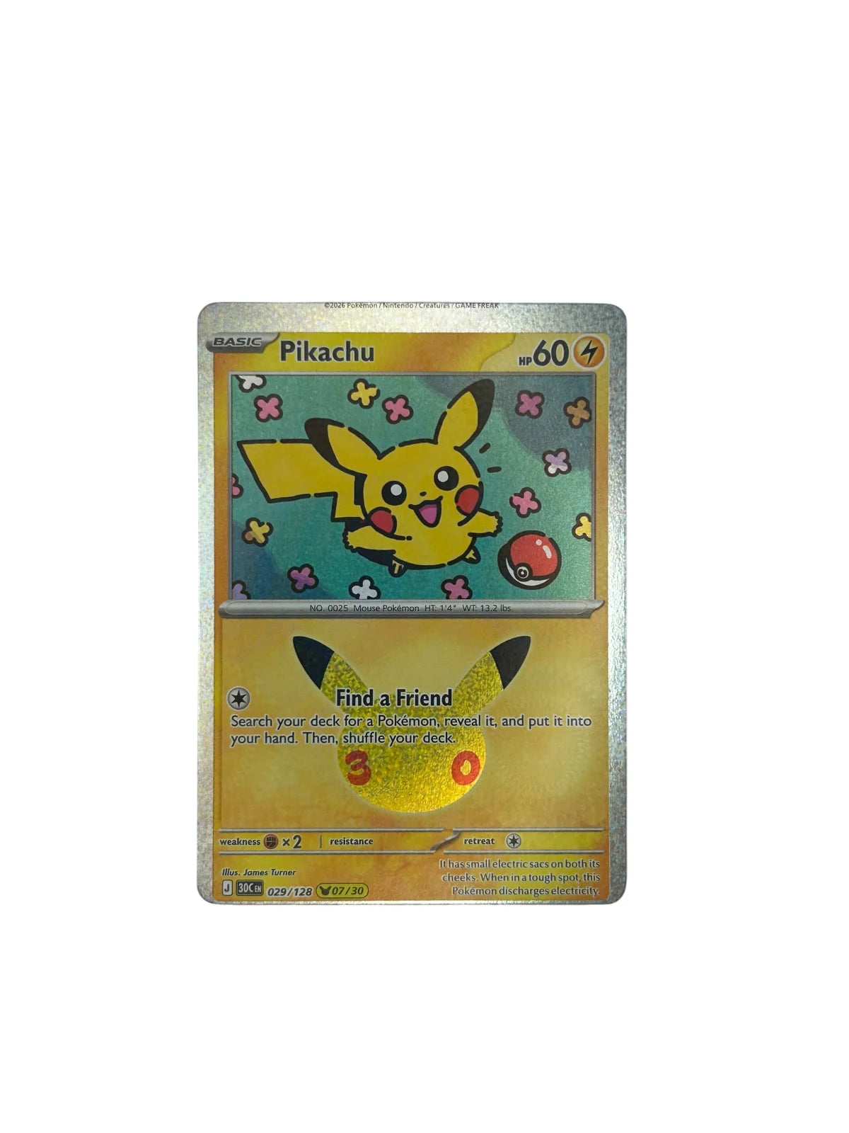*PRINTING ERROR* Pikachu 029/128 (30th Celebration)