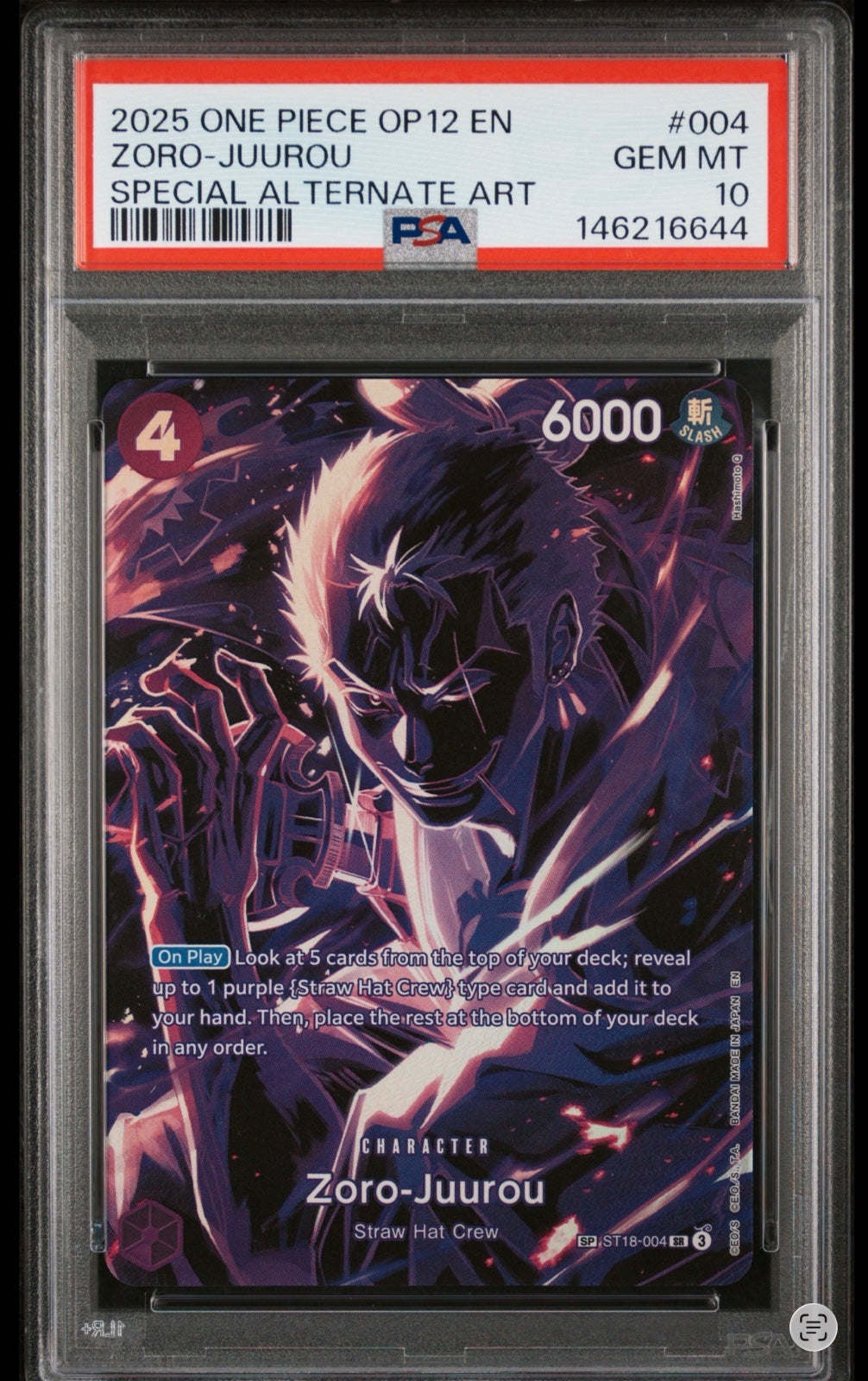 Zoro-Juurou (SP) ST18-004 (Legacy of the Master) — PSA 10