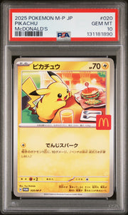 MCDONALD'S, #020, POKEMON M-P JP, 2025, PIKACHU, PSA 10