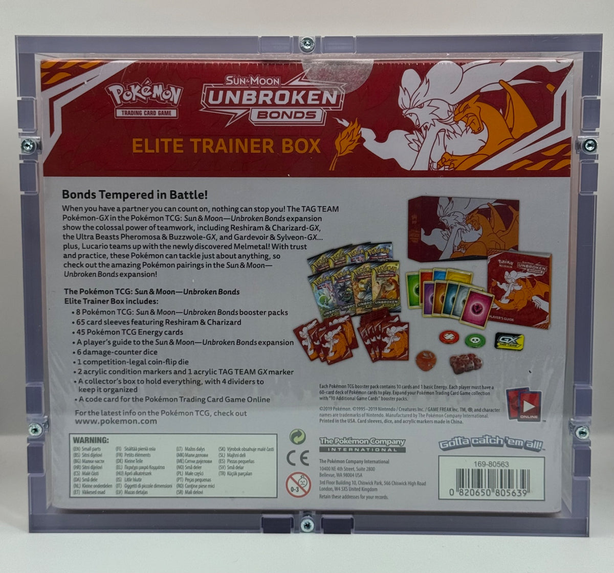 Unbroken Bonds Elite Trainer Box · Elite Trainer Box (ETB) w/ high quality acrylic