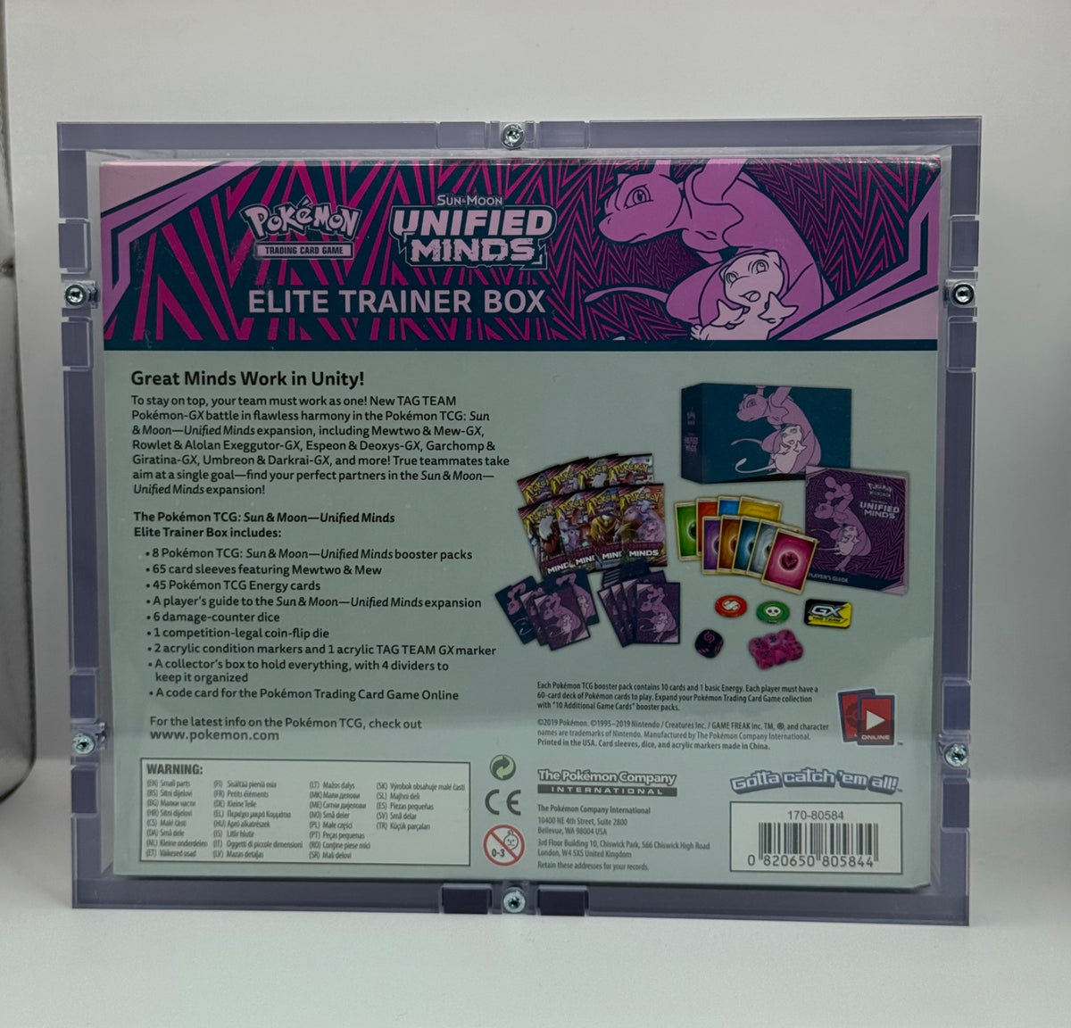 Unified Minds Elite Trainer Box · Elite Trainer Box (ETB) w/ high quality acrylic