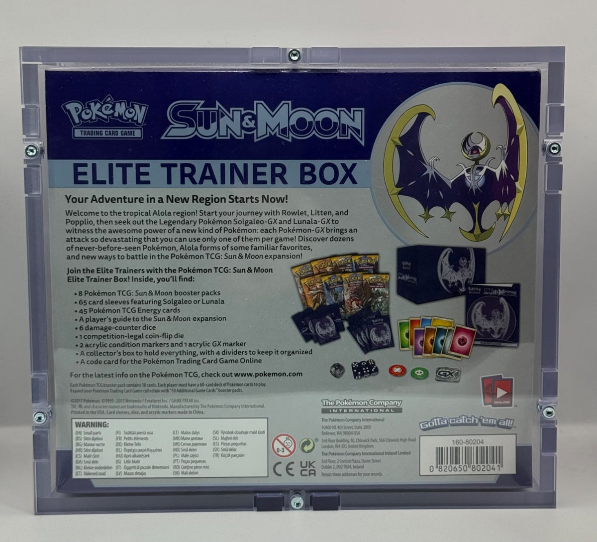 Sun & Moon Elite Trainer Box [Lunala] · Elite Trainer Box (ETB) (Sun & Moon Base Set) w/ high quality acrylic