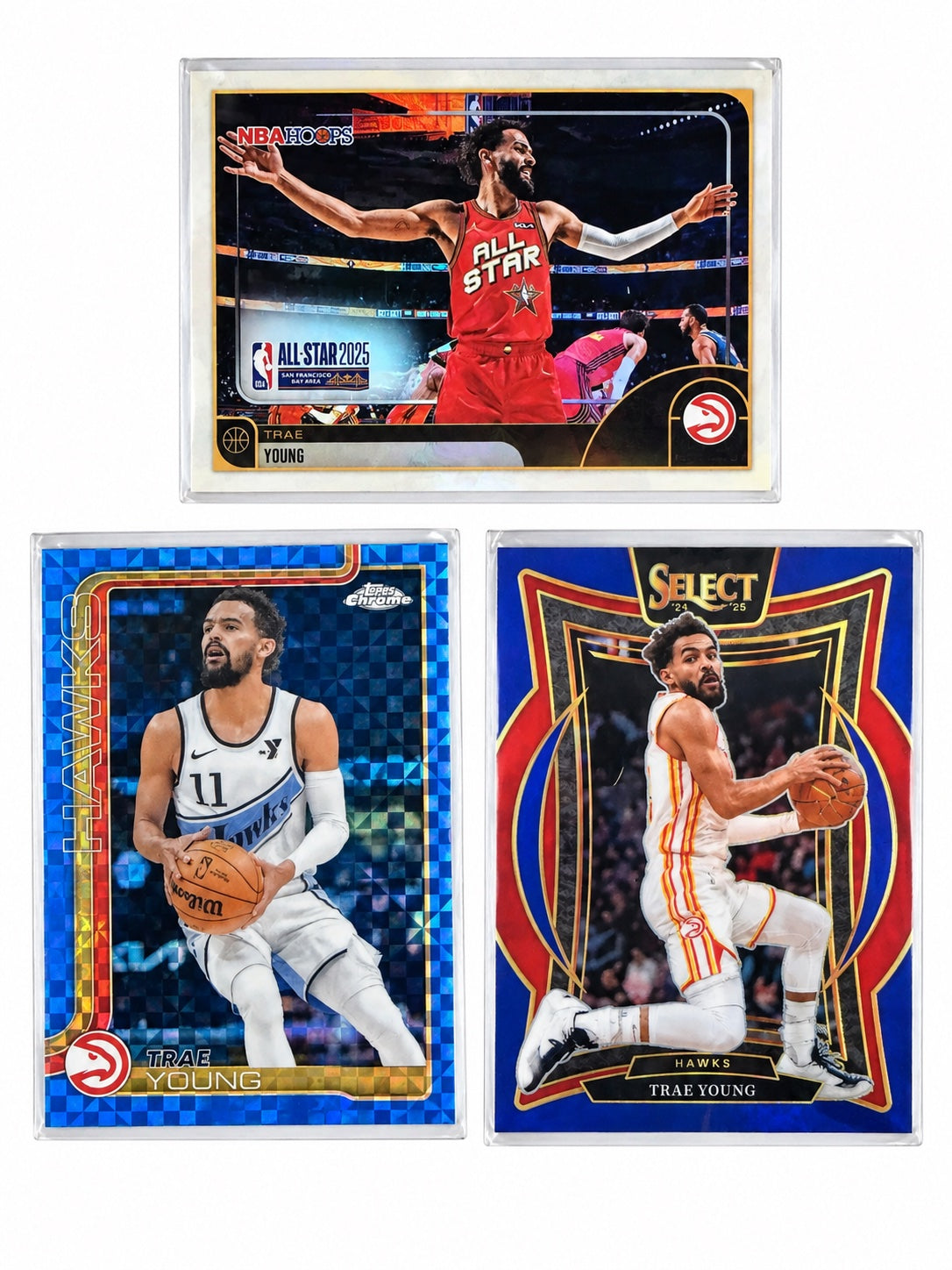 Trae Young lot with Blue Xfractor