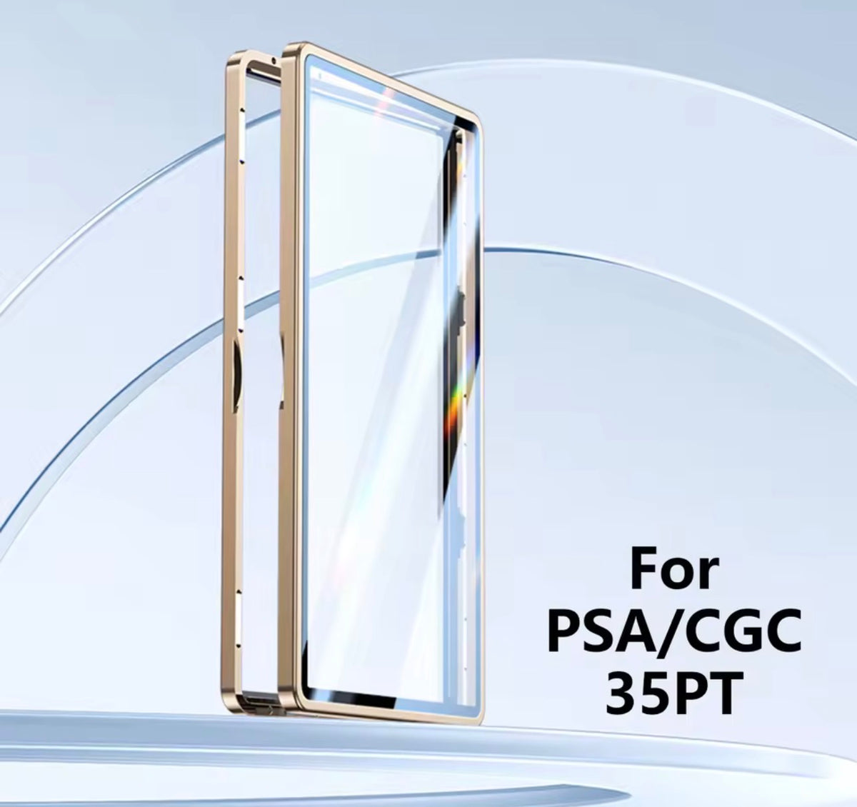 GOLD Aluminum Alloy Graded Cards Protector Case For PSA/CGC Slab, UV & Scratch Resistant Trading Card Magnetic Display Holder Box