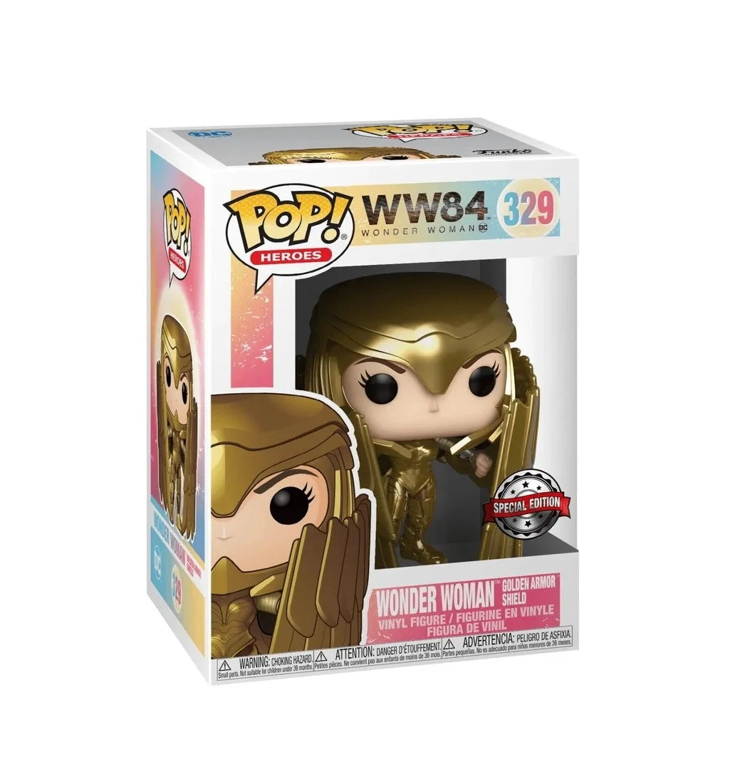 Funko Pop! Heroes - WW84 Wonder Woman Golden Armor Shield #329 - Special Edition