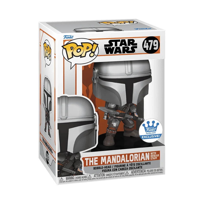 Funko Pop! Star Wars: The Mandalorian With Beskar Staff #479 - Funko Shop Exclusive